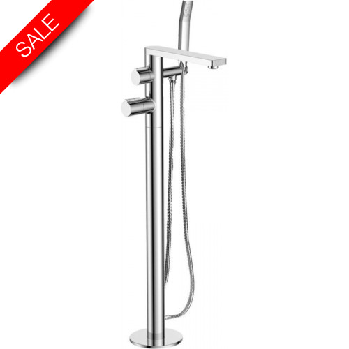 Just Taps - Hugo Thermostatic Floor Mounted Bath & Shower Mixer With Kit