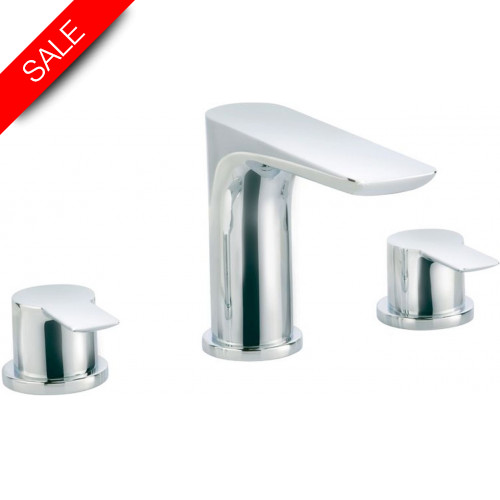 Just Taps - Amore 3 Hole Basin Mixer Without Pop Up Waste