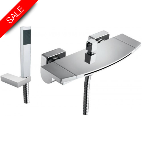 Just Taps - Flow Wall Mounted Bath Shower Mixer With Kit