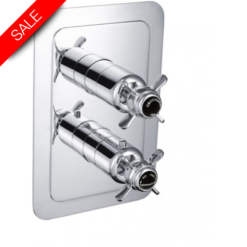 Just Taps - Grosvenor Pinch Concealed Thermostatic 2 Outlet Valve