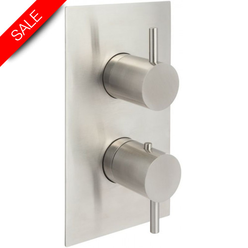 Just Taps - Inox Thermostatic Concealed 3 Outlet Shower Valve