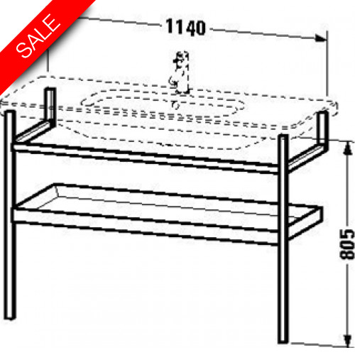 DuraStyle Furniture Accessory Towel Rail Inc Shelf 1140x440m
