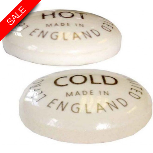 Lefroy Brooks - Pair Of Hot & Cold Indices For LB Handwheels