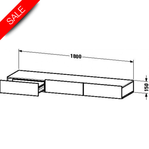DuraStyle Shelf With Drawer 150x1800x440mm