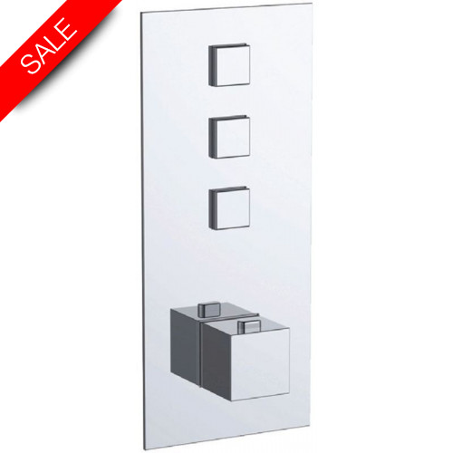 Just Taps - Touch/Athena 3 Outlet Push Button Thermostatic Shower Valve