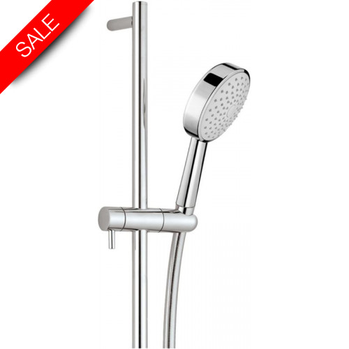 Just Taps - Techno Slide Rail With Pulse Single Function Shower Handle