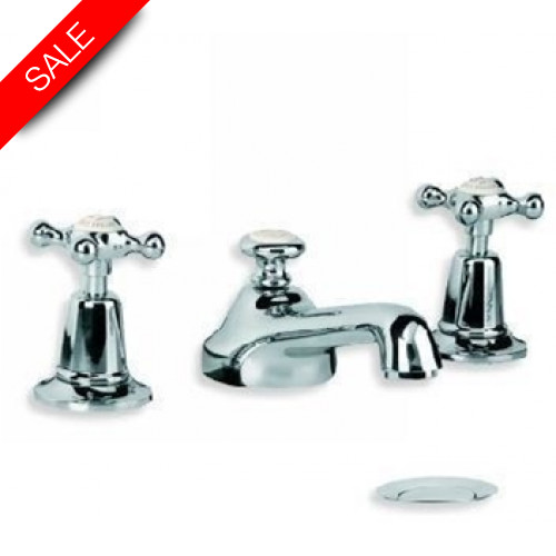 Classic Deck Mounted 3 Hole Basin Mixer With Pop Up Waste