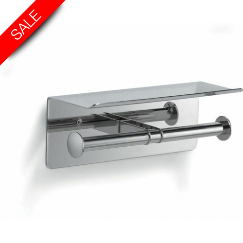 Bathroom Origins - Gedy Complements G Pro Double Toilet Roll Holder With Shelf