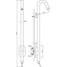 Pan Shower Column With Manual Mixer