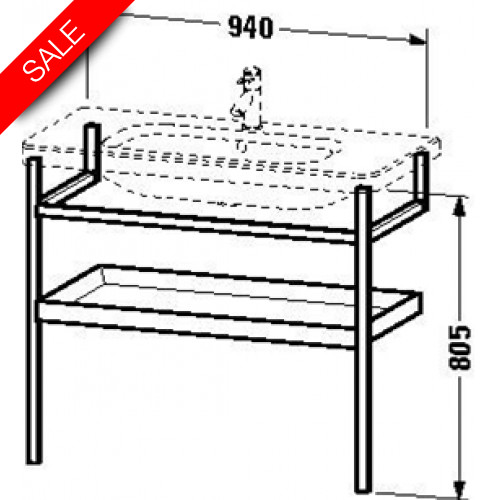 DuraStyle Furniture Accessory Towel Rail inc Shelf 940x440mm