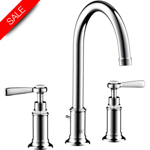 Hansgrohe - Bathrooms - Montreux 3-Hole Basin Mixer 180 Lever Handles, Pop-Up Waste