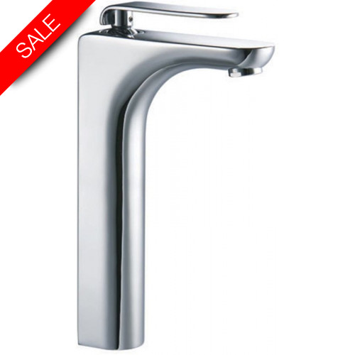 Just Taps - Vue High Neck Single Lever Basin Mixer Without Pop Up Waste