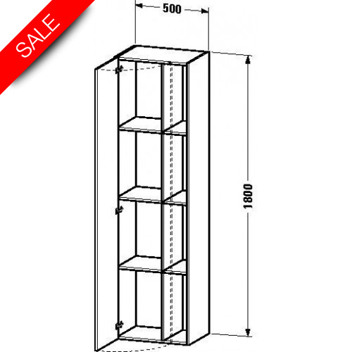 DuraStyle Tall Cabinet 1800x500x360mm LH Hinge